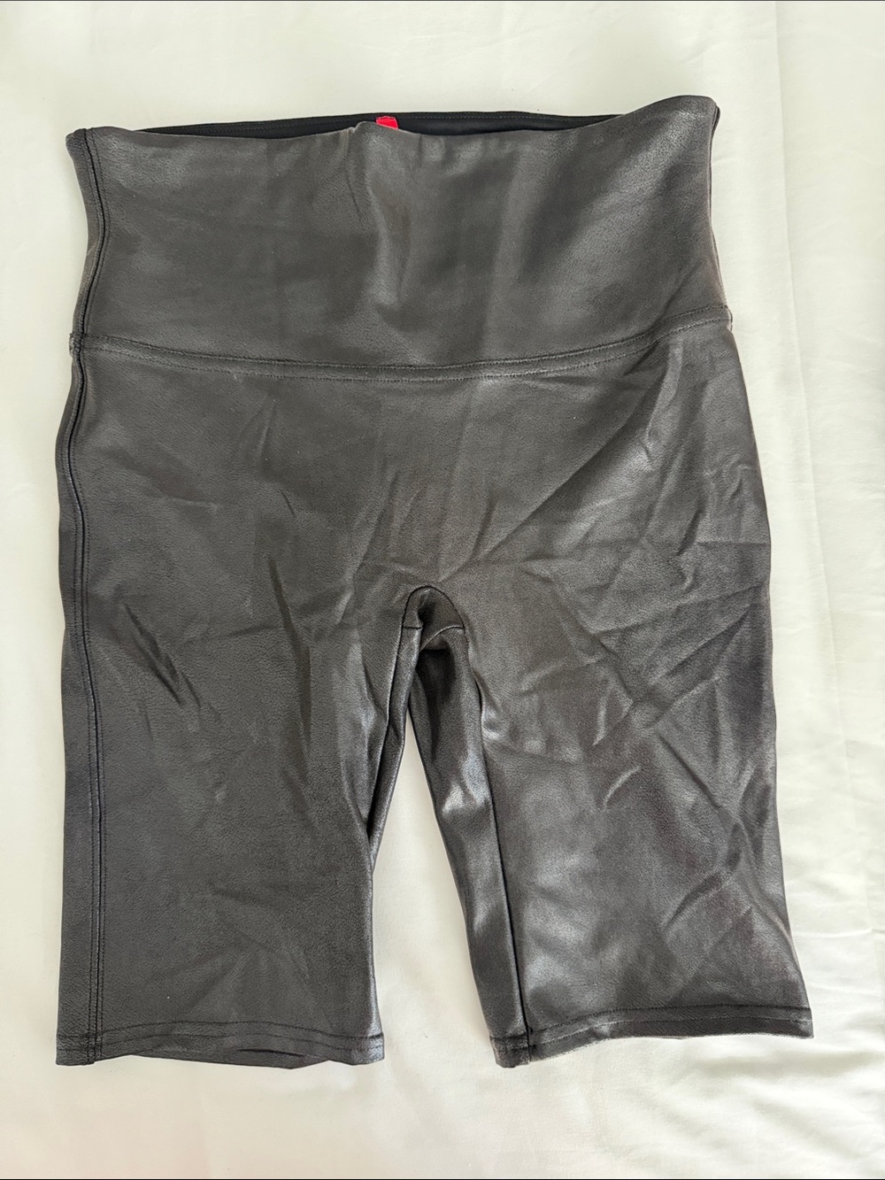 Spanx High-Waist Black Shiny Biker Shorts